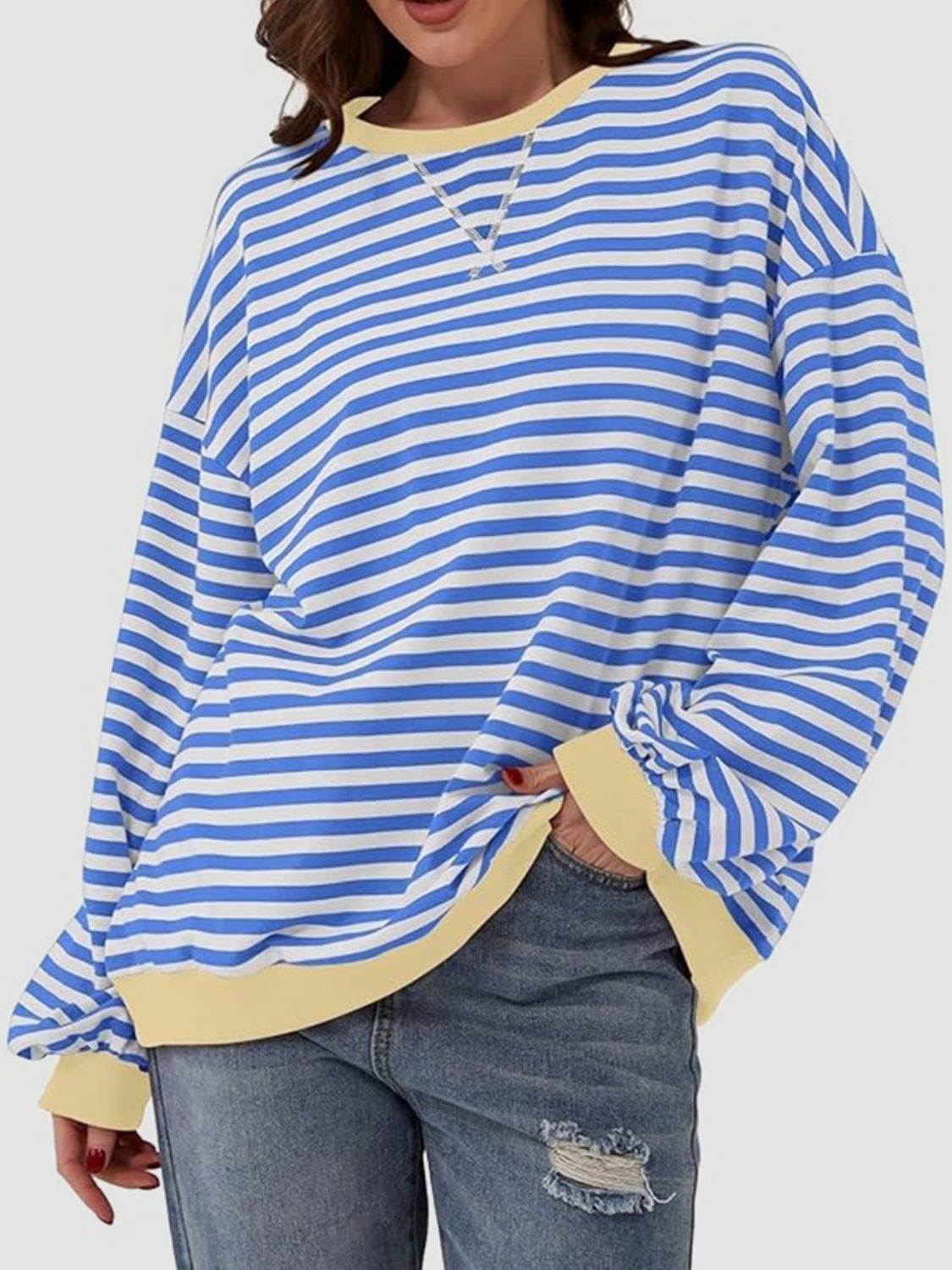 Striped Round Neck Long Sleeve T-Shirt