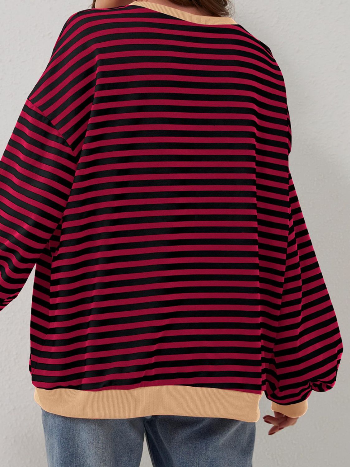 Striped Round Neck Long Sleeve T-Shirt